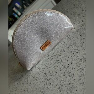 Consuela Silver Cosmetic Bag with Shimmer Finish